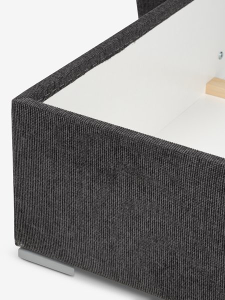 Canapé convertible avec méridienne VEJLBY tissu gris foncé