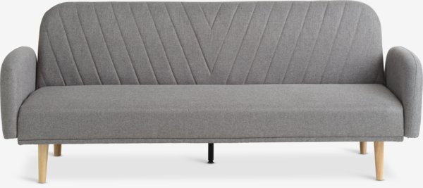 Sofa bed PARADIS light grey fabric/oak colour