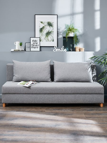 Sofa bed NORSMINDE light grey fabic