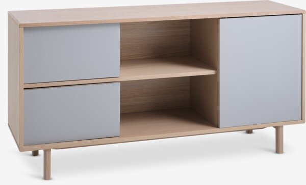 Sideboard EGEBJERG 1 Tür 2 Schubladen grau/eiche