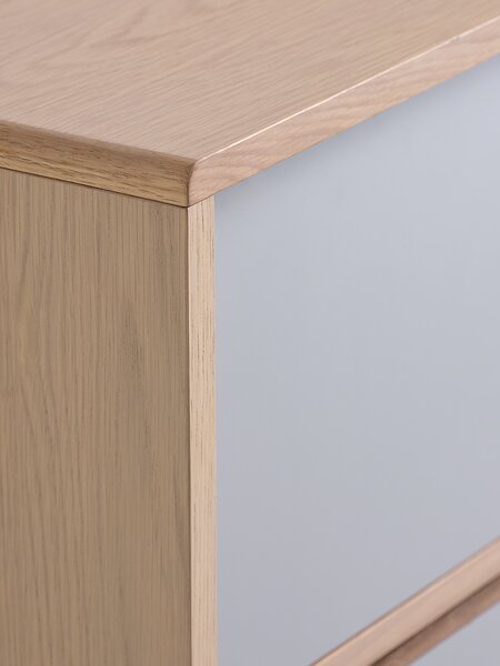 Sideboard EGEBJERG 1 Tür 2 Schubladen grau/eiche