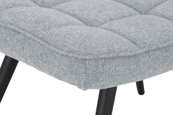 Fußhocker ULDUM grau Stoff /schwarz