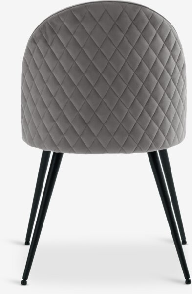 Chaise KOKKEDAL velours gris/noir