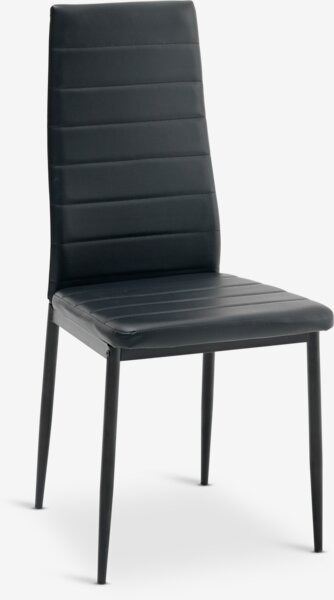 Dining chair TOREBY black faux leather/black