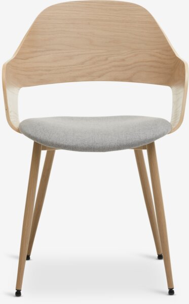 Dining chair HVIDOVRE light oak/light grey fabric