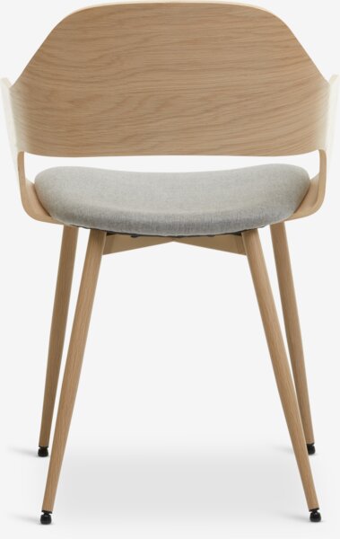 Dining chair HVIDOVRE light oak/light grey fabric