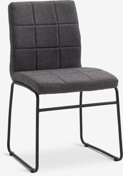 Dining chair HAMMEL grey fabric/black