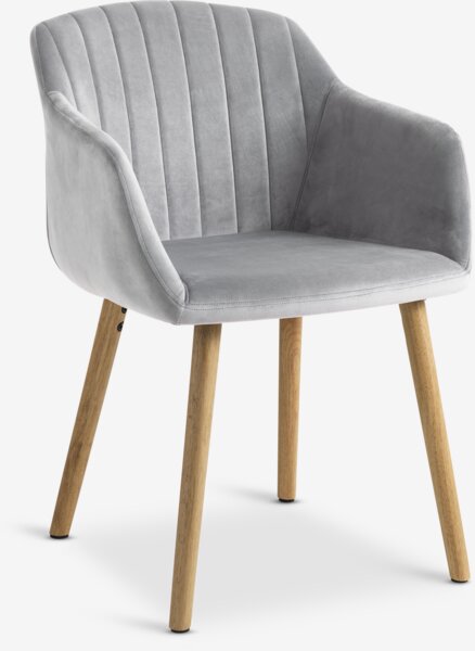 Poltroncina ADSLEV velluto grigio/naturale