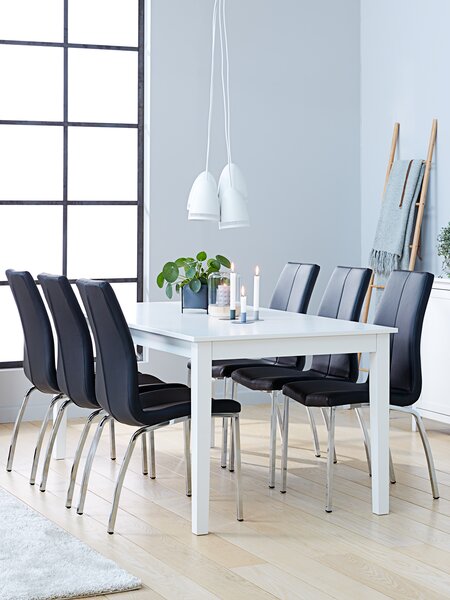 Chaise HAVNDAL similicuir noir/chrome