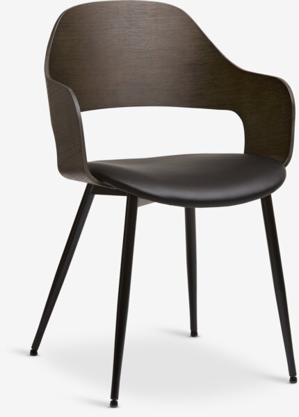 Dining chair HVIDOVRE dark oak/black