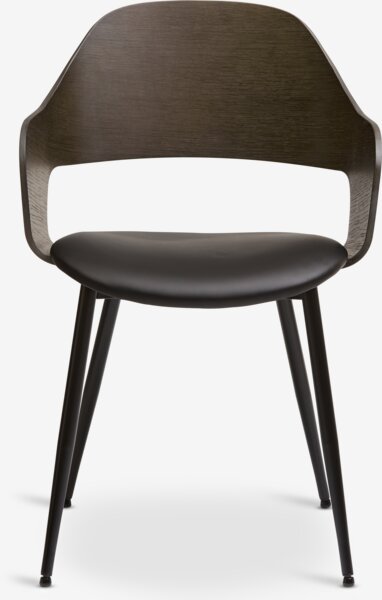 Dining chair HVIDOVRE dark oak/black