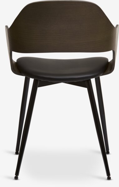 Dining chair HVIDOVRE dark oak/black