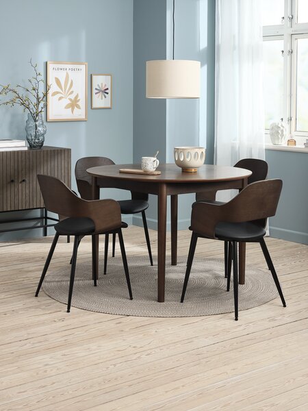 Dining chair HVIDOVRE dark oak/black
