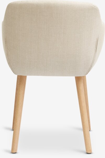 Dining chair ADSLEV beige fabric/oak color