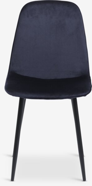 Dining chair BISTRUP velvet dark blue/black