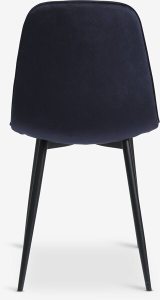 Dining chair BISTRUP velvet dark blue/black