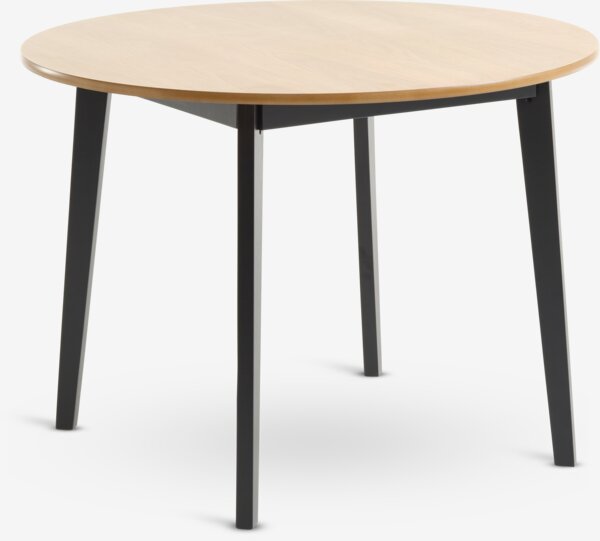 Mesa de comedor JEGIND Ø105 roble/negro