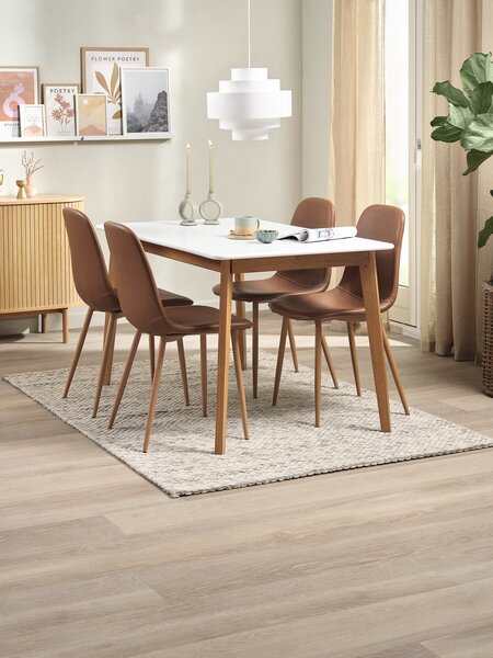 Dining table JEGIND 80x130 white/oak colour