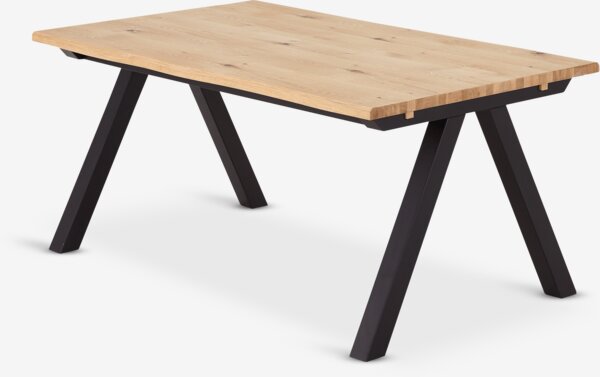 Mesa de comedor SANDBY 100x160 roble natural/negro