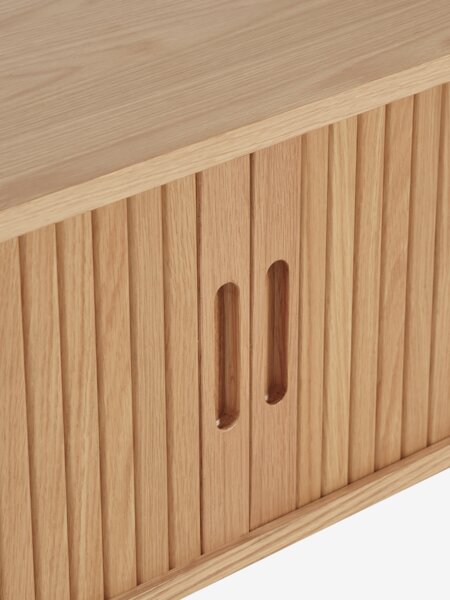 TV bench LYNGVIG 160cm 2 tambour doors natural oak