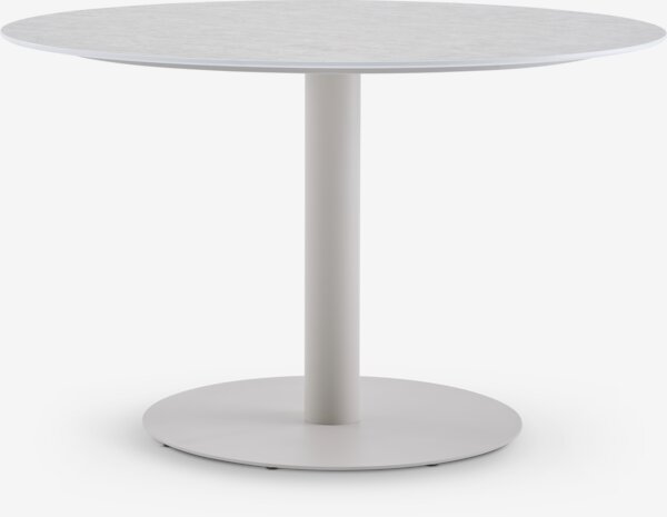 VAMDRUP Ø120 table + 4 INGSTRUP chaises beige