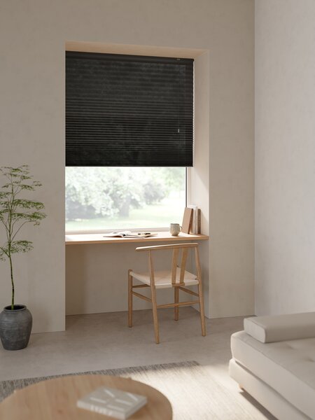 Plisségardin SLOTSHOLMEN 120x130cm svart