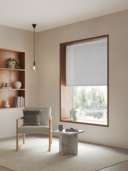 Plisségardin ENDELAVE 90x210 cm hvid trådløs