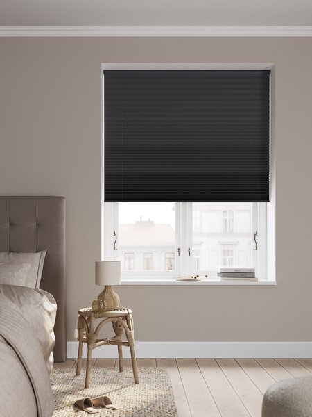 Plisségardin mørklægning ALS 130x160cm sort trådløst