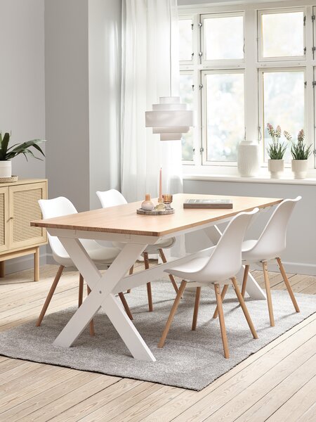 VISLINGE D190 sto natur + 4 KASTRUP stolice bela