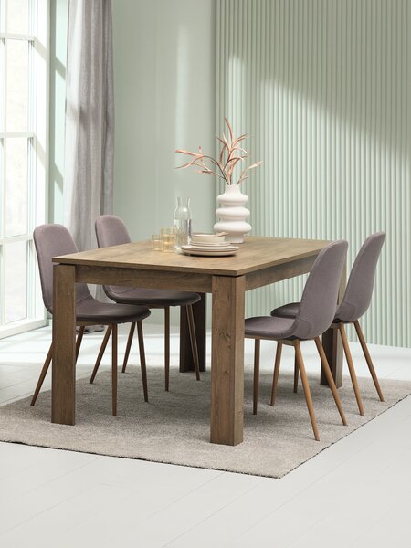 VEDDE L160 table wild oak + 4 JONSTRUP chairs grey/oak