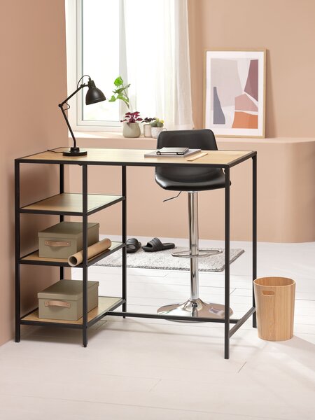 Baarituoli BROAGER musta keinonahka/kromi