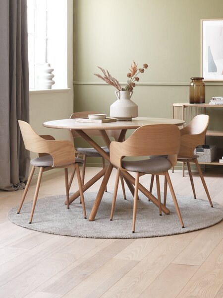 SKIBET D120 table light oak+4 HVIDOVRE chairs light oak