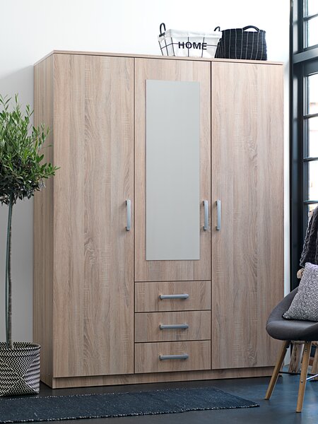 Wardrobe VELLERUP 151x200 combi light oak colour