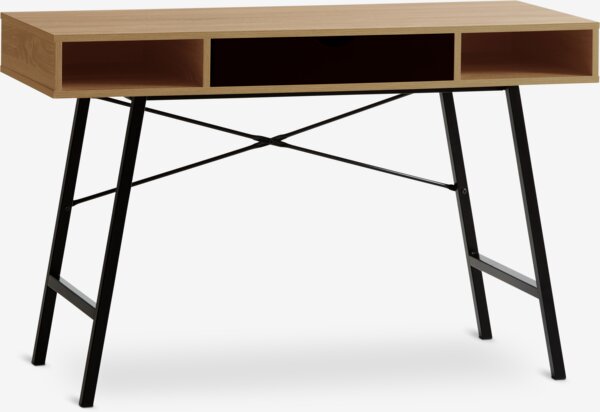 Bureau ABBETVED 48x120 1 tiroir couleur chêne clair/noir