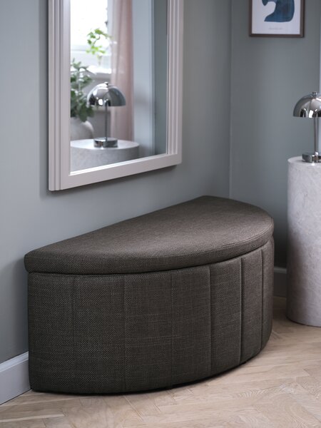 Bench KAPPEL w/storage dark brown fabric