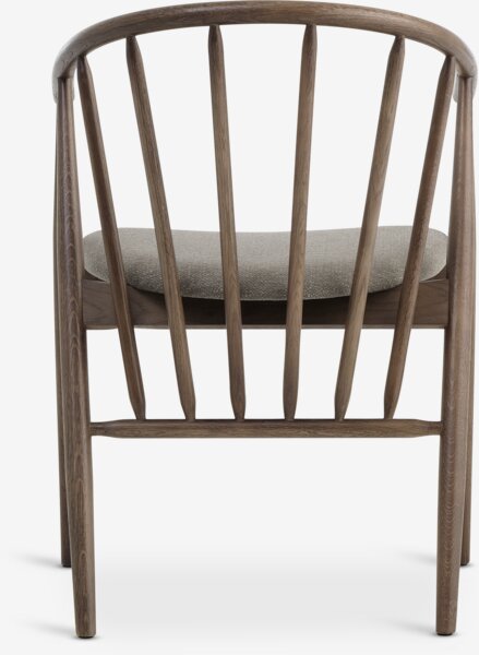 Dining chair LYKSBORG dark oak/dark sand fabric
