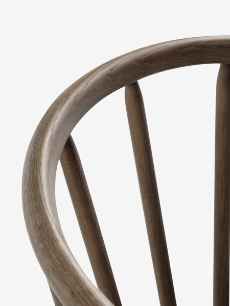Dining chair LYKSBORG dark oak/dark sand fabric