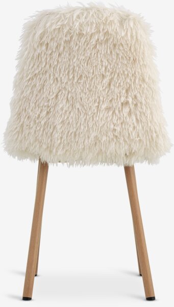 Spisestol JONSTRUP teddy offwhite stoff/eikefarget