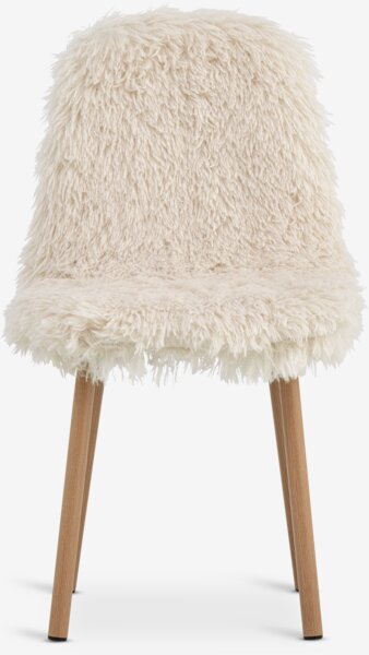 Spisestol JONSTRUP teddy offwhite stoff/eikefarget