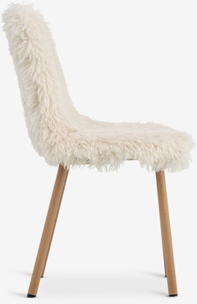 Spisestol JONSTRUP teddy offwhite stoff/eikefarget