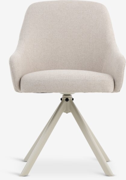 Dining chair ROSTRUP swivel beige fabric