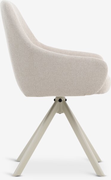 Dining chair ROSTRUP swivel beige fabric