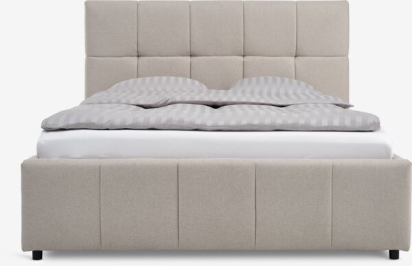 Estructura de cama VEMMELEV 135x190 tela beis