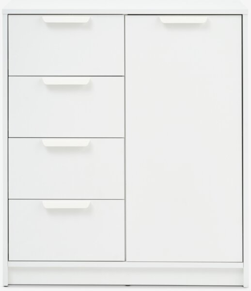 Kommode JENSLEV 4 skuffer 1 låge kombi hvid