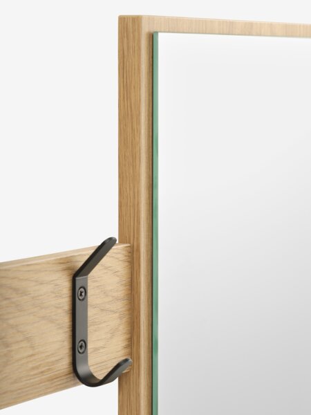 Hallway unit RAVSTED w/mirror 2 drawers warm oak colour