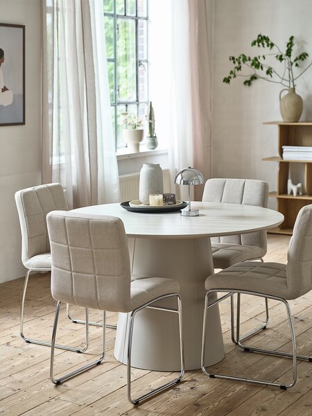 Esszimmerstuhl HAMMEL beige Stoff/Chrom