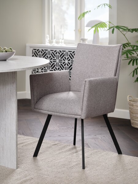 Stoel GJESING beige stof/zwart