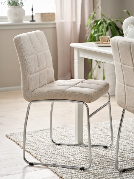 Spisestol HAMMEL beige stoff/krom