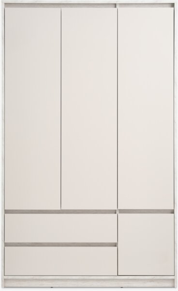 Wardrobe BILLUND 119x193 4 doors 2draw travertine/beige