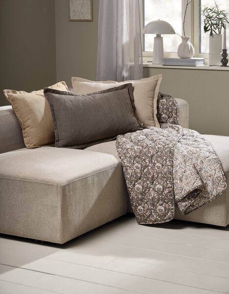 Sierkussen HIBISCUS 35x50 beige/bruin